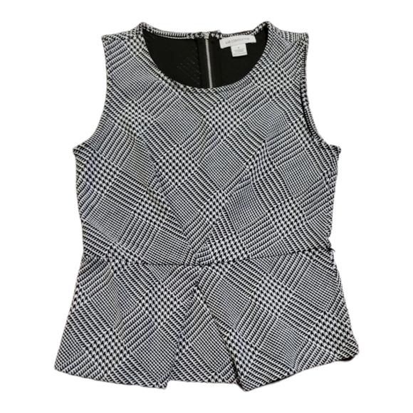 Liz Claiborne Houndstooth Sleeveless Pleated Blouse Top Small - Picture 1 of 4